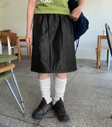 Garden Glossy String Banding Midi Skirt